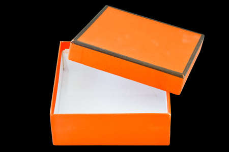 orange box on black backgroundの写真素材
