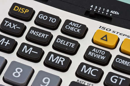 Calculator close-up shot focus の写真素材