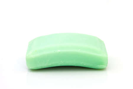 Green Bar of Soap on isolated の写真素材