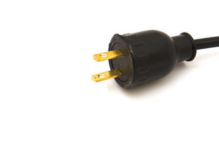 Electric plug on white isolated background.の写真素材