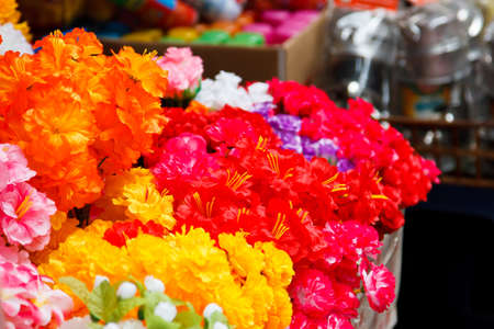 colorful flower in market in Thaiの写真素材