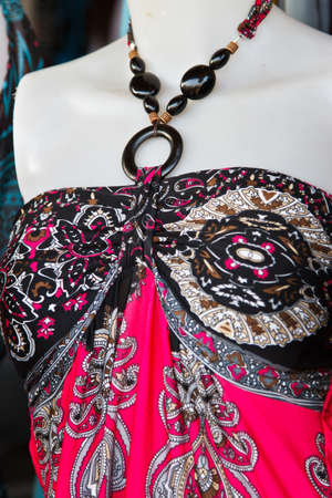 Colors of rainbow  Variety of casual shirts on wooden hangersの写真素材