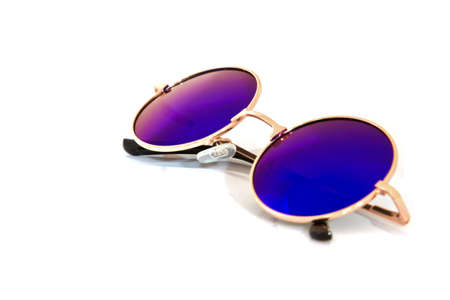 vintage retro sunglasses isolated on whiteの写真素材