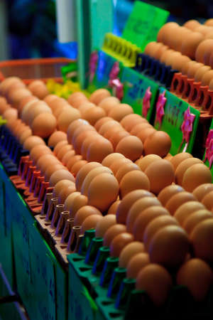 eggs in egg box in market