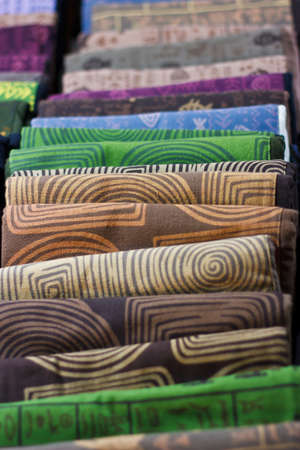 image of Colorful Textile Background,Pile of bright folded clothesの写真素材