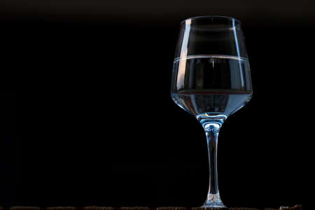Glass of champagne on black backgroundの写真素材