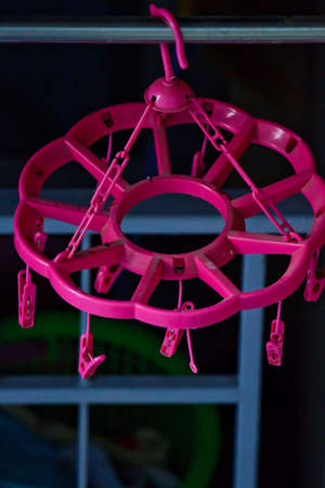 color clip in coat hangerの写真素材