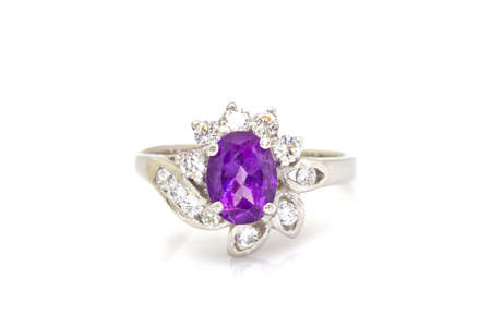 Jewellery ring isolated on the white backgroundの写真素材