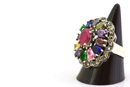 Jewellery ring isolated on whiteの写真素材