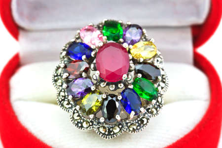 Jewellery ring isolated on whiteの写真素材