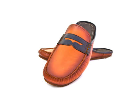 Male fashion with shoes on white backgroundの写真素材