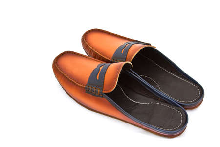 Male fashion with shoes on white background