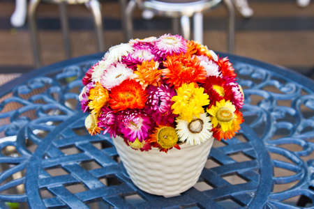 Flowers on the tableの写真素材