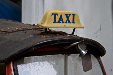 Taxi car in thailand - selective focusの写真素材