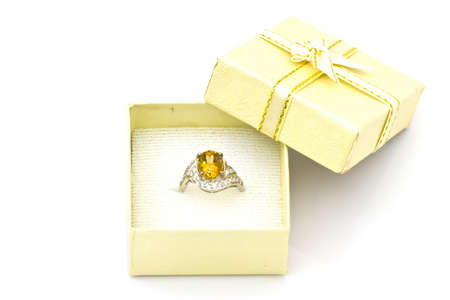 diamond ring in a gift box