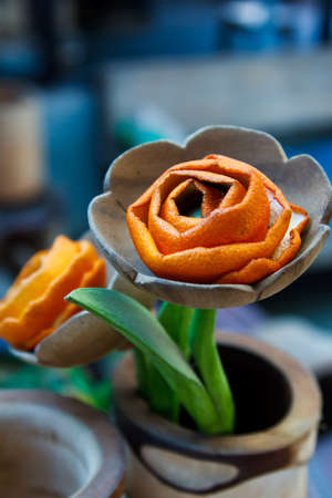 Beautiful orange-yellow floral backgroundの写真素材