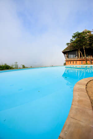 Swimming pool of luxury hotel in thailandのeditorial素材