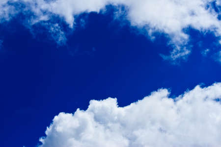 blue sky with cloud closeupの写真素材