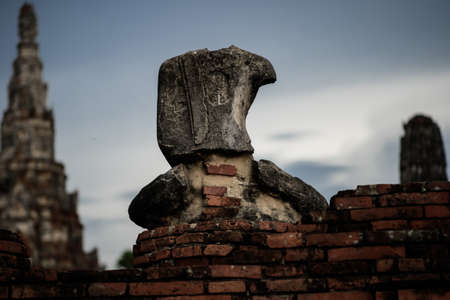 Old Buddha statue in Thailandの写真素材
