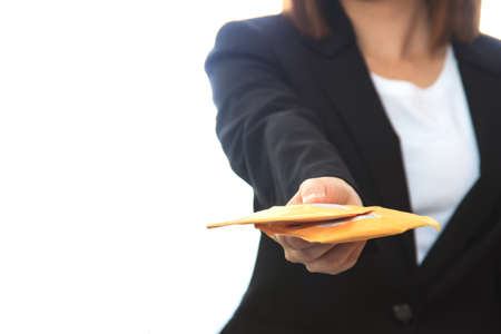Delivery: Anonymous Delivery business woman With Package