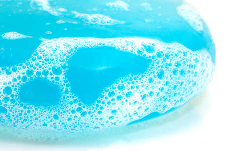 soap bubble of isolation on a white backgroundの写真素材