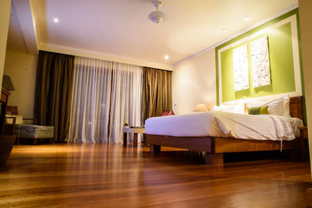 TRAT, THAILAND - 25 OCTOBER 2015- Editorial: Fantastic bedroom interior with bed at The Emeraldcove...