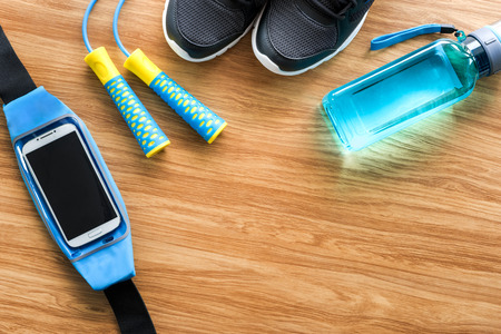 Equipment of athletic training in fitness. Exercise concept