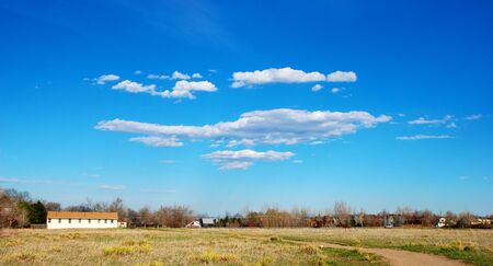 Open space on the edge of town on a bright Colorado dayの写真素材