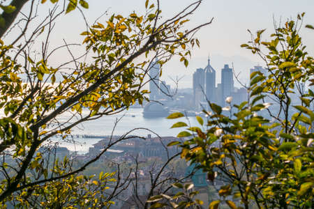 a view of Qingdao from a hillのeditorial素材