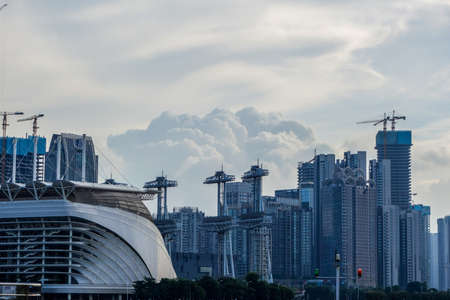 a view of Zhujiang New Town from the opposite side the Pearl River