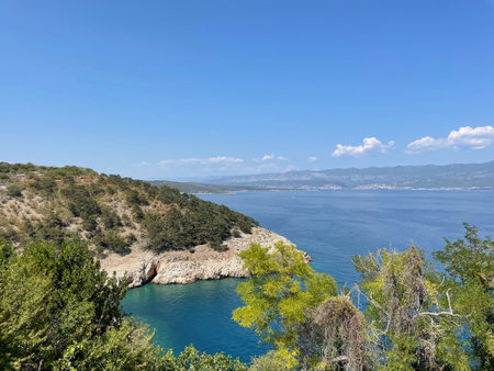 Landscape view of the Adriatic Sea in Croatia, Kvarner bayの写真素材