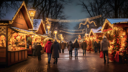 Christmas market in Moscow.の素材