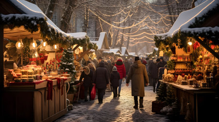 Christmas market in Riga, Latvia.の素材