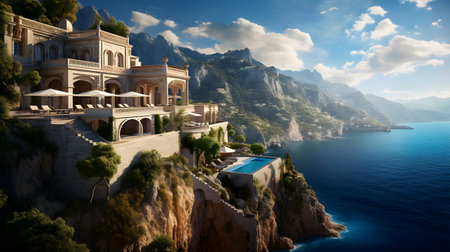 Beautiful view of Amalfi coast, Italy. panoramaの素材