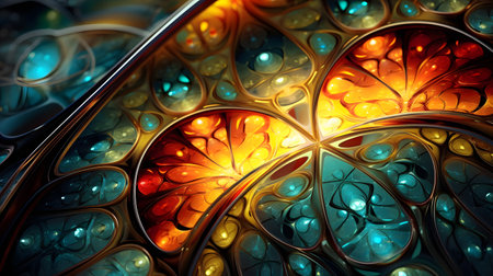 Abstract fractal. Fractal art background for creative design. Decoration for wallpaper, desktop, poster, cover booklet. Print for clothes, t-shirt. Creative illustration for designの素材