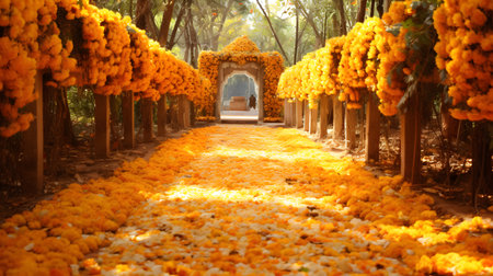 Marigold flowers in the garden at Chiang Mai, Thailandの素材