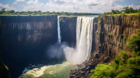Victoria Falls, Zambia, Africa. The largest series of waterfalls in the world.の素材