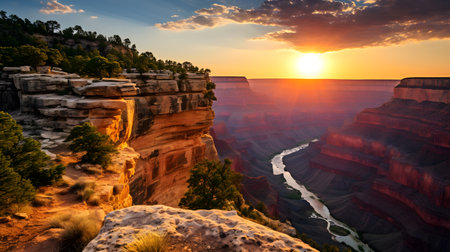 Sunset at Grand Canyon National Park, Arizona, United States.の素材