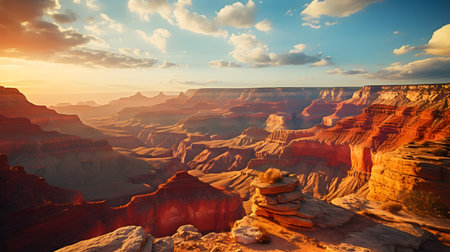 Sunset over the Grand Canyon National Park, Arizona, United Statesの素材