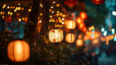 Lanterns in Chiang Mai, Thailand. (Selective focus)の素材