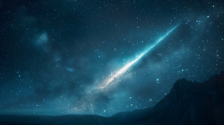 Fantasy landscape with milky way and stars, 3d renderingの素材