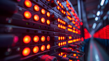 Network servers in data room Domestic Room. Energy and technology concept.の素材