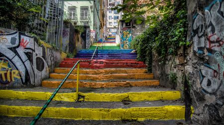 Rainbow stairs gokkusagi merdivenleri in Istanbul, Turkeyのeditorial素材