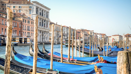 Venice, Italy - February 17, 2015: The Gondolas of Veniceのeditorial素材