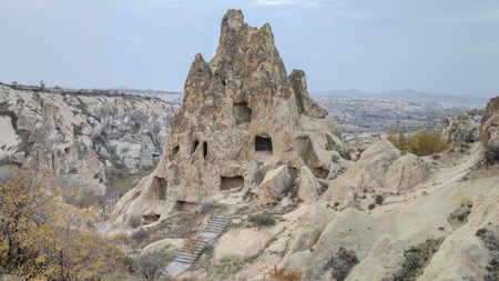 Cappadocia, Turkey - November 15, 2014: Panorama of unique geological formations in Cappadocia, Turkey.のeditorial素材