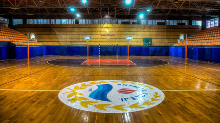 Antalya, Turkey - October 17, 2013: Empty Basketball arenaのeditorial素材