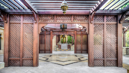 Dubai, UAE - May 31, 2013: A gate in Jumeirah Beach Hotel, Dubaiのeditorial素材
