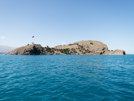 Foca, Turkey - August 30, 2013: The Ataturk island in Foca, Izmirのeditorial素材