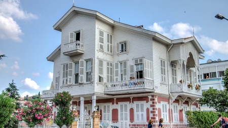 Buyukada, Turkey - August 11, 2013: Buyukada (Prince island) is famous with its classic  authentic houses with beautiful gardensのeditorial素材