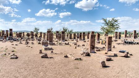 Bitlis, Turkey - September 28, 2013: Seljuk Cemetery of Ahlat, the tombstones of medieval islamic notablesのeditorial素材